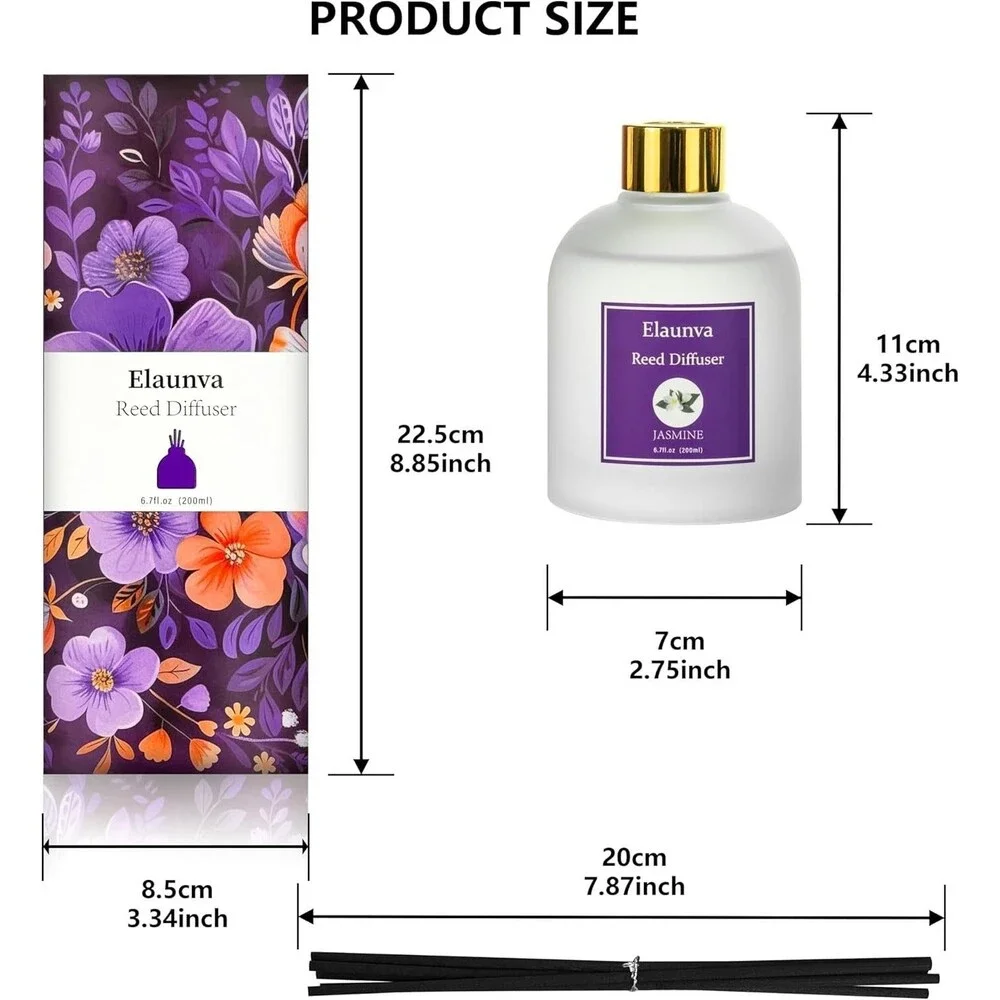 Elaunva Vanilla Reed Diffuser, Air Freshener Soft Scent!